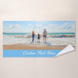 Personalised Your Photo Bath Towel Set Custom Text