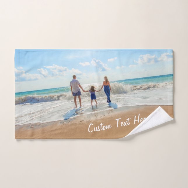 Personalised Your Photo Bath Towels Custom Text (Hand Towel)