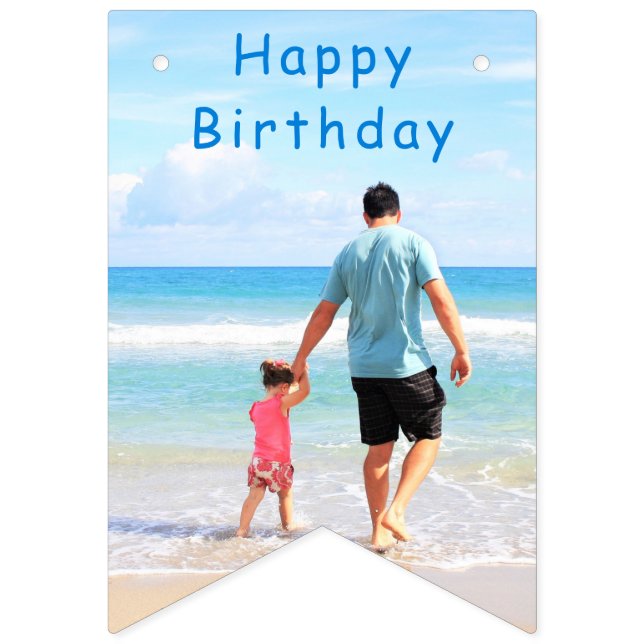 Personalised Your Photo Birthday Bunting Flags (First Flag)