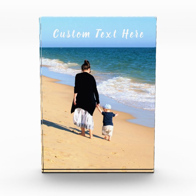 Personalised Your Photo Block Gift Custom Text (Front)