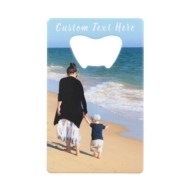 Personalised Your Photo Bottle Opener Custom Text (Front)