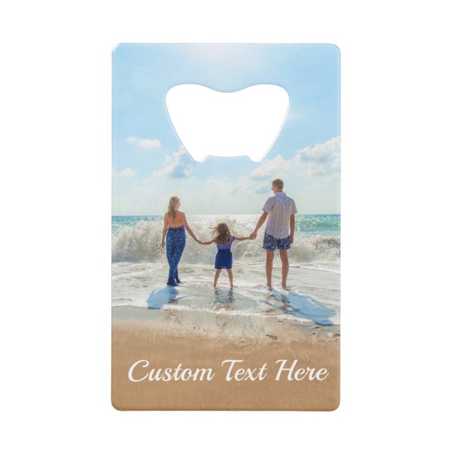Personalised Your Photo Bottle Opener Custom Text (Front)