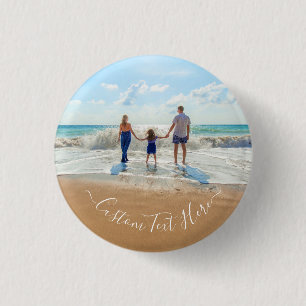 Personalised Your Photo Button with Custom Text