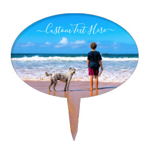Personalised Your Photo Cake Topper Custom Text