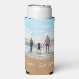 Personalised Your Photo Can Cooler and Custom Text