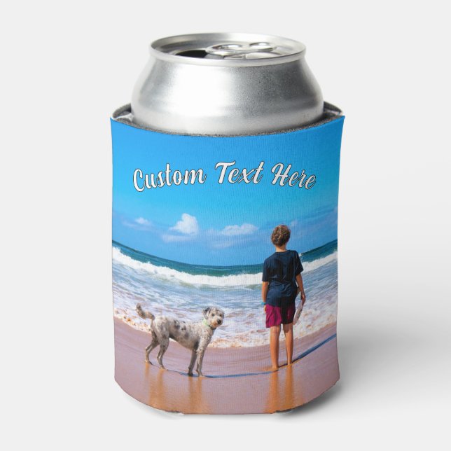 Personalised Your Photo Can Cooler and Custom Text (Can Front)