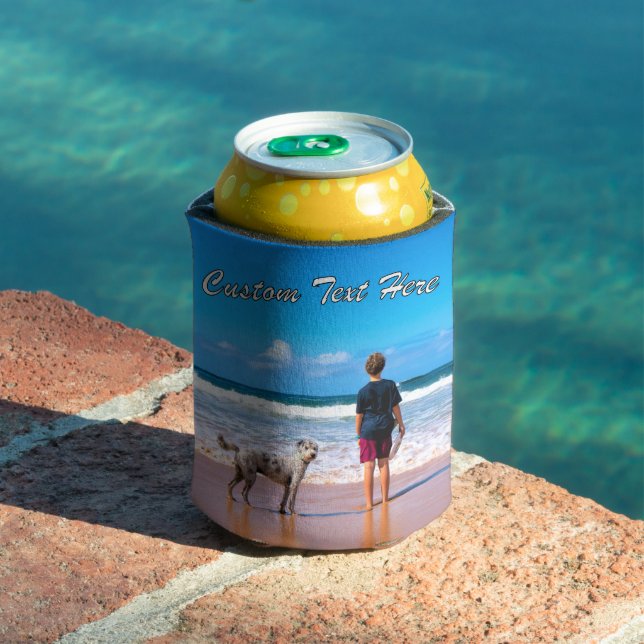 Personalised Your Photo Can Cooler and Custom Text (In Situ Pool)