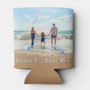 Personalised Your Photo Can Cooler and Custom Text