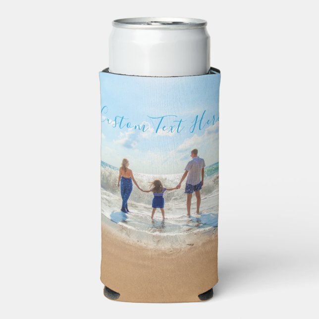 Personalised Your Photo Can Cooler Custom Text (Seltzer Front)