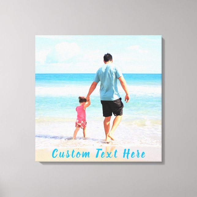 Personalised Your Photo Canvas Print Custom Text (Front)