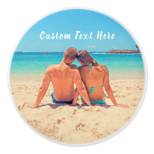 Personalised Your Photo Ceramic Knob Custom Text