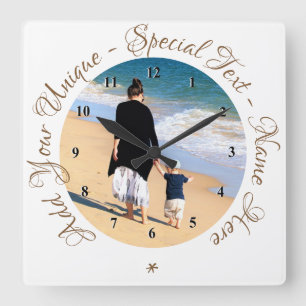 Personalised Your Photo Clock with Custom Text