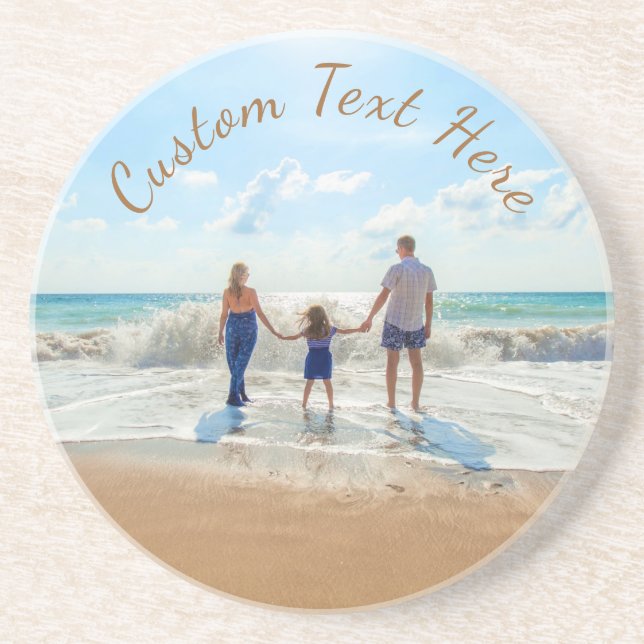 Personalised Your Photo Coaster with Custom Text (Front)