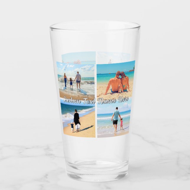 Personalised Your Photo Collage Glass Custom Text (Front)