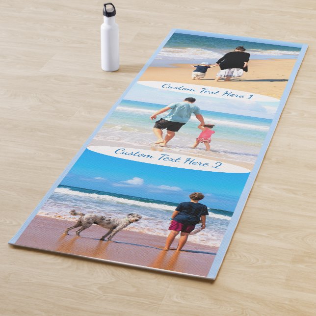 Personalised Your Photo Collage Yoga Mat with Tex (In Situ)