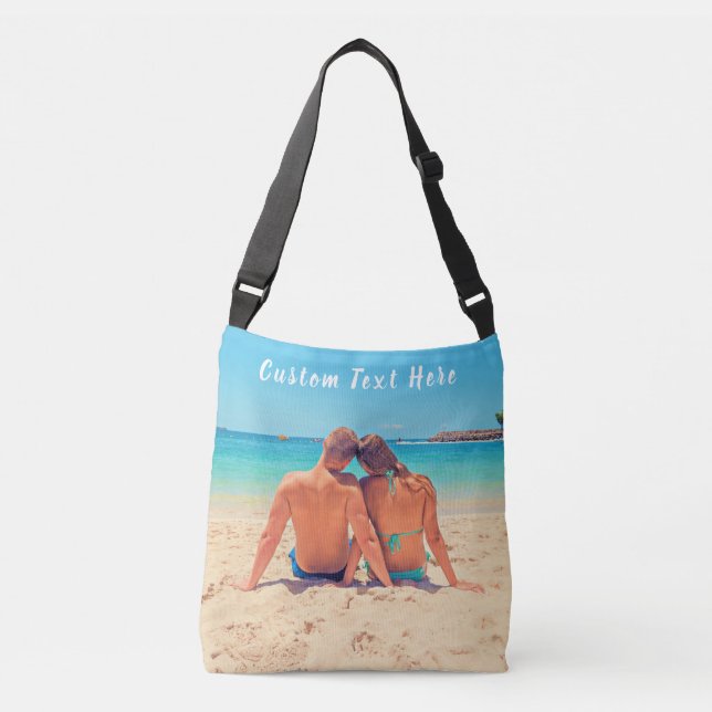 Personalised Your Photo Crossbody Bag Custom Text (Front)