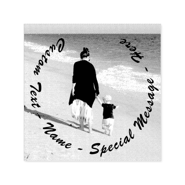 Personalised Your Photo Custom Text Rubber Stamp (Design)