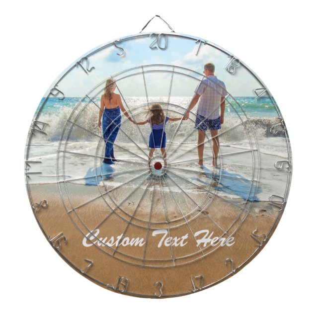 Personalised Your Photo Dart Board and Custom Text (Front)