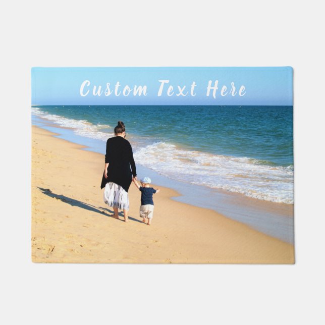 Personalised Your Photo Doormat with Custom Text (Front)