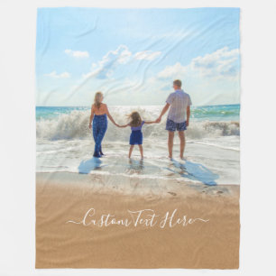 Personalised Your Photo Fleece Blanket with Text