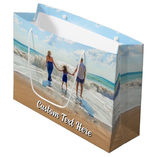 Personalised Your Photo Gift Bag withCustom Text (Front Angled)