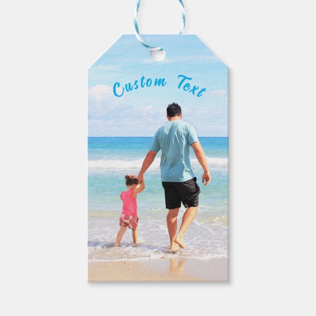Personalised Your Photo Gift Tag with Custom Text (Front)