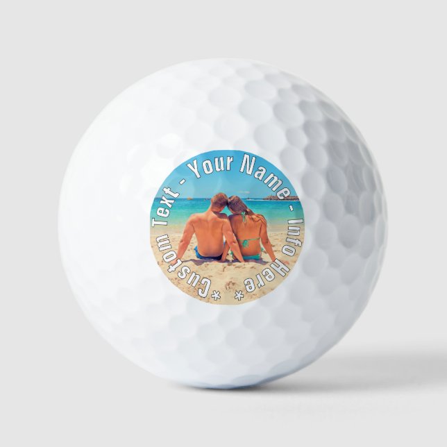 Personalised Your Photo Golf Balls Custom Text (Front)