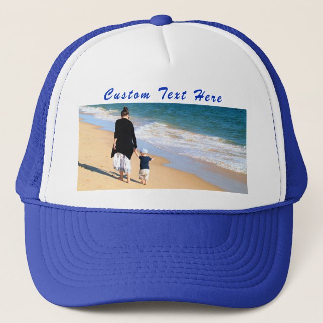 Personalised Your Photo Hat with Custom Text (Front)