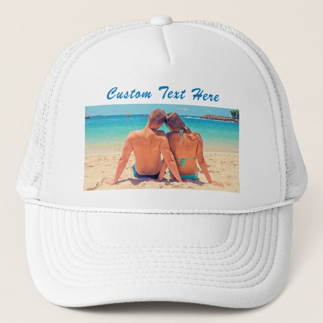 Personalised Your Photo Hat with Custom Text (Front)