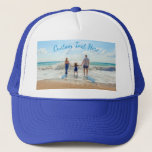 Personalised Your Photo Hat with Custom Text Name<br><div class="desc">Custom Photo and Text Trucker Hats - Unique Your Own Design - Personalised Family / Friends or Personal Hat Gift - Add Your Text and Photo - Resize and move elements with Customisation tool ! Choose font / size / colour ! Good Luck - Be Happy :)</div>