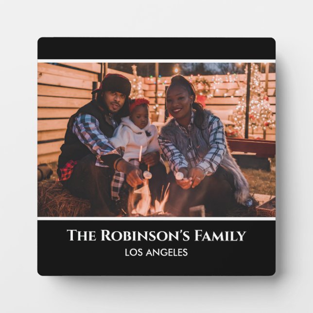 Personalised Your Photo in Black Frame with Texts (Front)