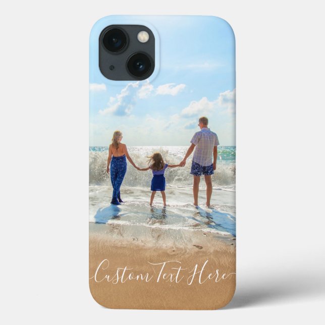 Personalised Your Photo iPhone Case Custom Text (Back)
