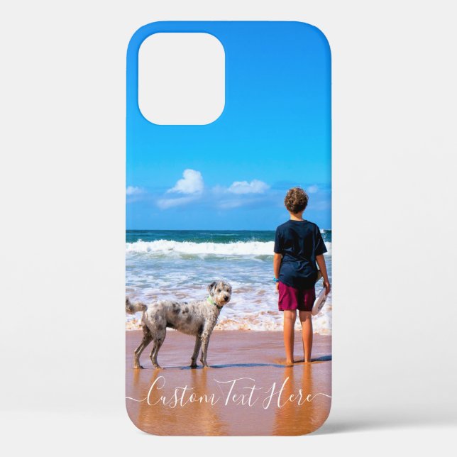 Personalised Your Photo iPhone Case Custom Text (Back)