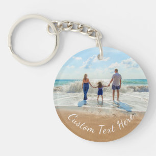 Personalised Your Photo Keychain Gift Custom Text