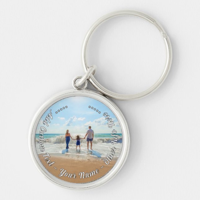 Personalised Your Photo Keychain with Custom Text (Front)
