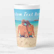 Personalised Your Photo Latte Mug with Custom Text