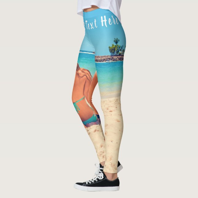 Personalised Your Photo Leggings with Custom Text (Left)