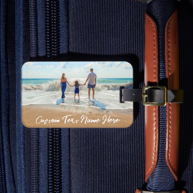 Personalised Your Photo Luggage Tag Custom Text (Front Insitu 4)