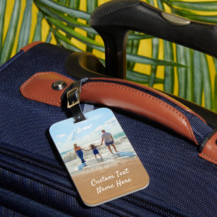 Personalised Your Photo Luggage Tag Custom Text