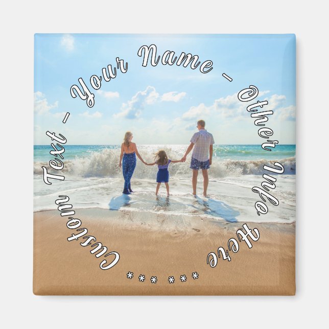 Personalised Your Photo Magnet Custom Text Name (Front)