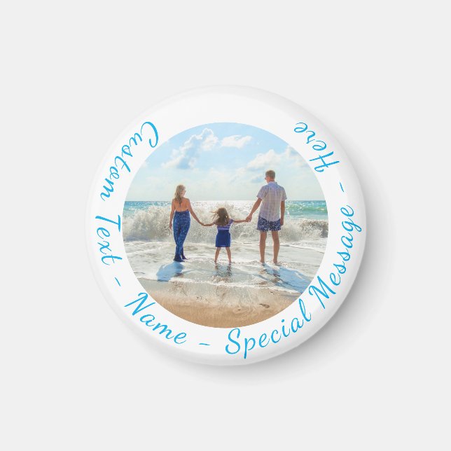 Personalised Your Photo Magnet with Custom Text (Front)