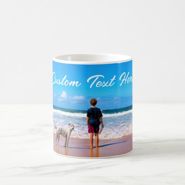 Personalised Your Photo Mug with Custom Text (Center)