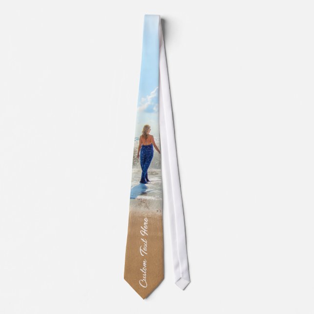 Personalised Your Photo Neck Tie with Custom Text (Front)