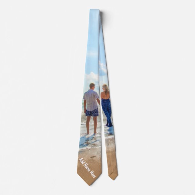 Personalised Your Photo Neck Tie with Custom Text (Front)