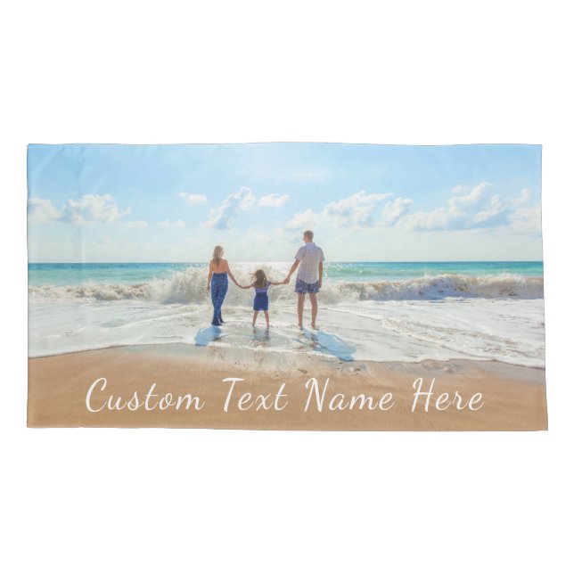 Personalised Your Photo Pillowcase and Custom Text (Back)