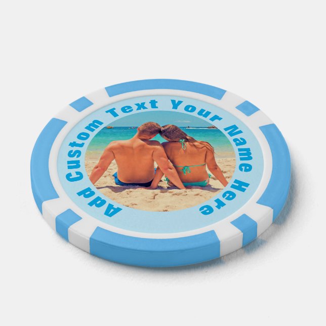 Personalised Your Photo Poker Chips Custom Text (Single)