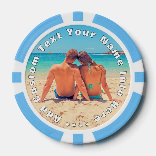 Personalised Your Photo Poker Chips Custom Text (Front)