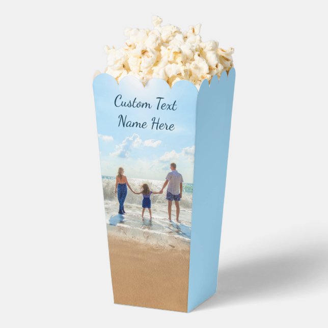Personalised Your Photo Popcorn Boxes Custom Text (Popped)