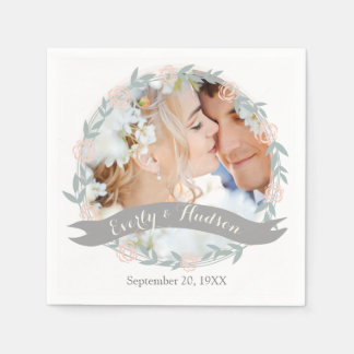 Personalised Your Photo Quartz Pink Forest Wedding Napkin