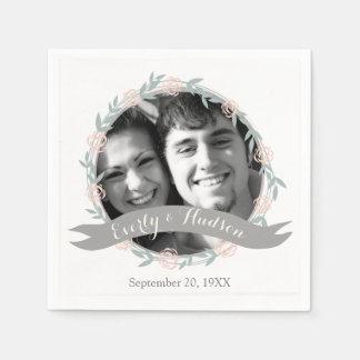 Personalised Your Photo Quartz Pink Forest Wedding Napkin